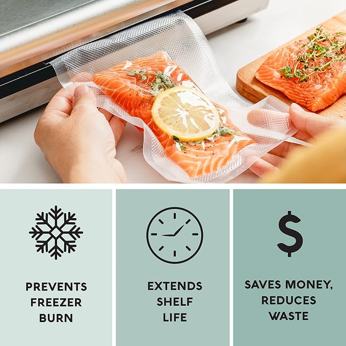 Avid Armor Vacuum Seal Rolls, Vac Seal Bags for Food Storage, Meal Saver Freezer Vacuum Sealer Bags, Sous Vide Bags Vacuum Sealer, Non-BPA Vacuum Sealer Bags, 8 inches by 50 feet, Pack of 2