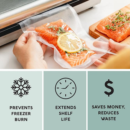 Avid Armor Vacuum Seal Rolls, Vac Seal Bags for Food Storage, Meal Saver Freezer Vacuum Sealer Bags, Sous Vide Bags Vacuum Sealer, Non-BPA Vacuum Sealer Bags, 8 inches by 50 feet, Pack of 2