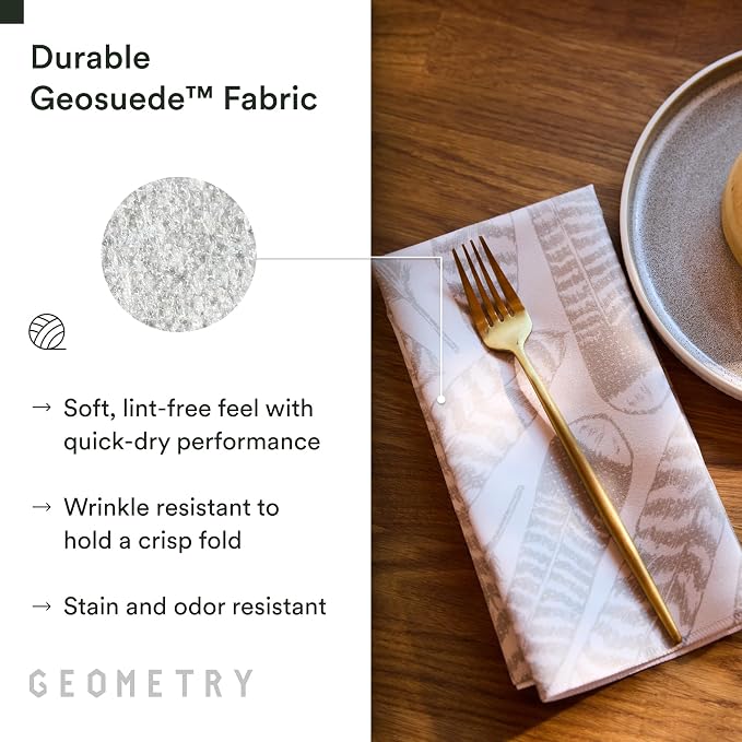 GEOMETRY Christmas Dinner Napkins - Premium Cloth Napkins - Quick Dry & Super Absorbent Table- Premium Geosuede Linen Napkins - Pine 19" x 19" - 6 Pieces