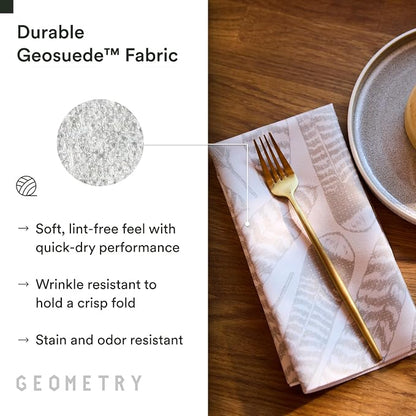 GEOMETRY Christmas Dinner Napkins - Premium Cloth Napkins - Quick Dry & Super Absorbent Table- Premium Geosuede Linen Napkins - Pine 19" x 19" - 6 Pieces