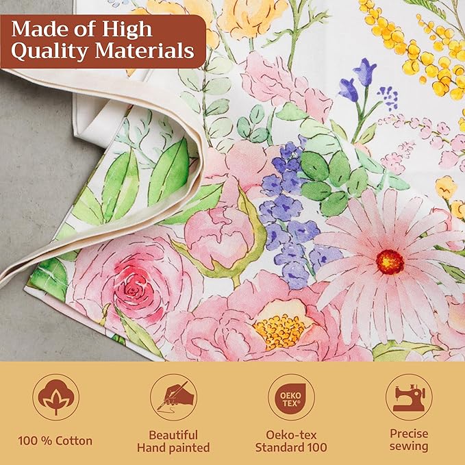 Maison d' Hermine 100% Cotton Apron for women with Pocket Kitchen Chef Apron for Men Cooking Spring Summer