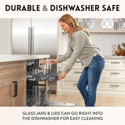 Glass Canisters with Airtight Lids Set of 6 (17.5 oz) - Borosilicate Glass Jars for Overnight Oats, Meal Prep & Pantry Storage, Stackable, BPA-Free, Dishwasher Safe Kitchen Containers