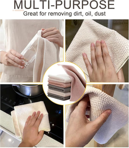 K&janet6am Dish Cloths for Washing Dishes, 12 Pack Kitchen Dish Cloths, Super Absorbent Microfiber Cleaning Cloth, Premium Waffle Dish Towels for Kitchen, 12x12 Inches