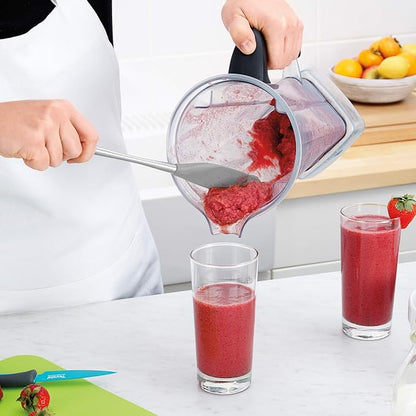 Tovolo Jar Spatula Silicone Long Stainless Steel Handle Scraper Spatula Oyster Gray, Jar Scraper Heat Resistant Dishwasher Safe BPA Free Kitchen Utensil for Scraping Spreading Jelly Peanut Butter