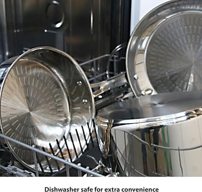 T-fal Performa Stainless Steel Cookware Set 12 Piece Induction Oven Broiler Safe 500F Pots and Pans, Dishwasher Safe Silver
