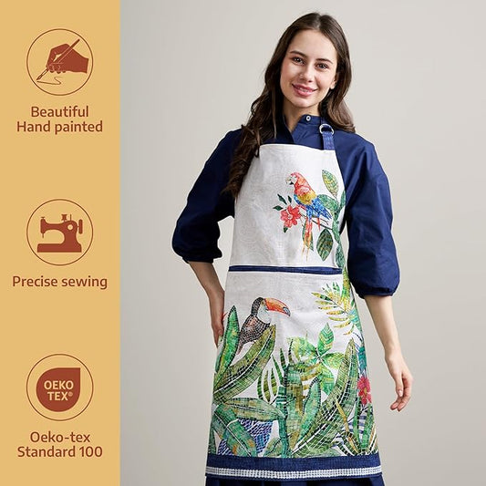 Maison d' Hermine 100% Cotton Apron for women with Pocket Kitchen Chef Apron for Men Cooking Spring Summer