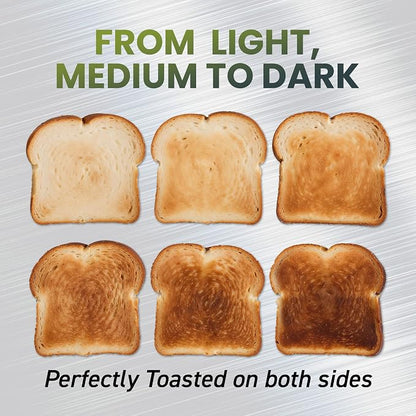 Elite Gourmet ECT3401 Long Slot 4 Slice Toaster, 1.5” Slot Width, 6 Toast Shade Settings, Reheat, Defrost & Cancel Functions, Extra Large Slots for Bagels, Waffles, Artisan Breads, Stainless Steel