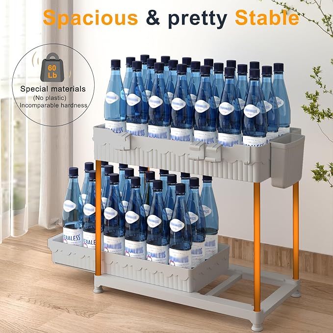 Sevenblue 3 Pack Under Sink Organizers,2-Tier Multi-Use Kitchen and Bathroom Organizers and Storage with Sliding Drawers,Bathroom Cabinet Organizer (Gray, 12.8 Inch)