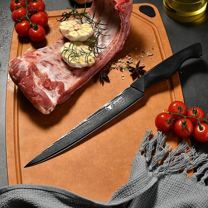 aisyoko Slicing Knife 9", Long, Thin Blade, Allows for Cleaner Cuts to Preserve Juices and Flavor, Cutluxe Meat Carving Knife – Turkey Carving Knife,All Tang non-slip handle design,Premium Gift Box