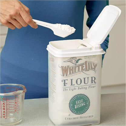 Buddeez Flour and Sugar Container - 3.25 Quart All Purpose Kitchen Organization and Storage Unit, Large Food Storage Container For Kitchen and Organizing Your Pantry (with Scoop)