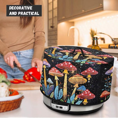 Magic Mushrooms Slow Cooker Cover Protection Crock for Pot Dust Cover Fits for Most 6-8 Quart Small Kitchen Appliance Vibrant Decor with Top Handle