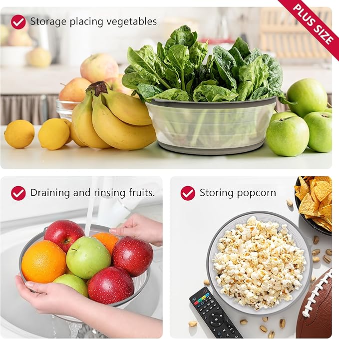 WVM Microwave Splatter Cover Vented for Food with Hook Hole, Splatter Guard & Colander Kitchen Gadget for Food, Meal Prep, Grey, L(13.39"x3.94")-Pack of 1