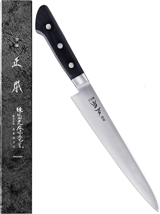 MASAMOTO VG Japanese Petty Knife 6" (150mm) Professional Kitchen Small Utility Knife, Ultra Sharp Japanese Stainless Steel Blade, Duracon Handle, Made in JAPAN