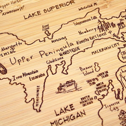 Totally Bamboo A Slice of Life Michigan State Serving and Cutting Board, 11" x 8.75"