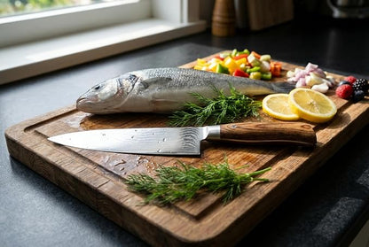 Damascus Chef Knife 8 Inch, Professional Kitchen Knife with VG10 Steel Core 67 Layers, Full Tang Cooking Knife with Ergonomic Walnut Handle, Gift Box Included