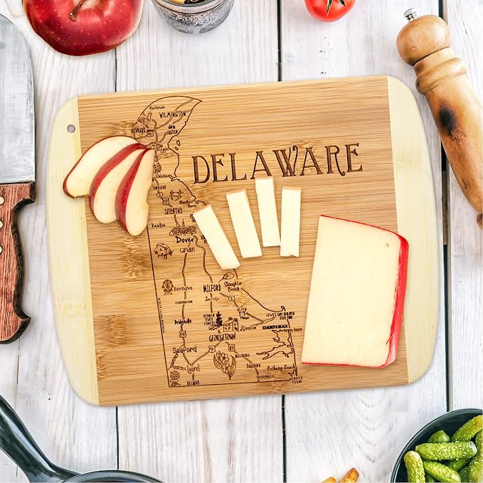 Totally Bamboo A Slice of Life Delaware State Serving and Cutting Board, 11" x 8.75"