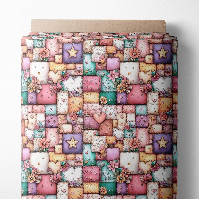 100% Cotton Fabric by the Yard – Turkish Quality Quilting & Sewing Fabric, 1 Yard x 1.69 Yards Wide, Patchwork Cotton for Crafts
