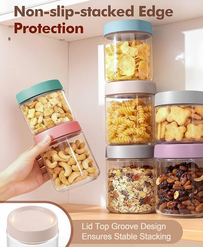 6 pack 16 oz Overnight Oats Containers with Lids and Spoons Glass Jars with Airtight Lids: Wide Mouth Mason Salad Jars, Leakproof and Reusable Glass Food Storage Container for Yogurt Snacks Spice