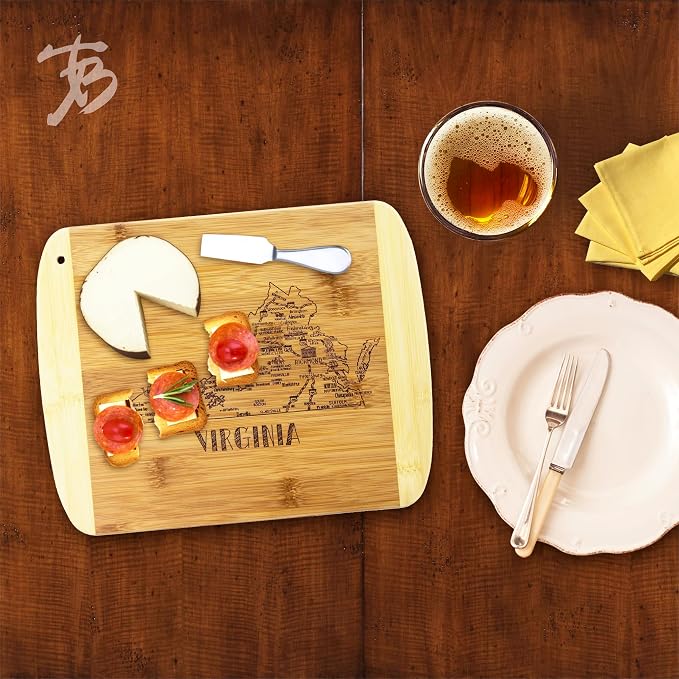 Totally Bamboo A Slice of Life Virginia State Serving and Cutting Board, 11" x 8.75"