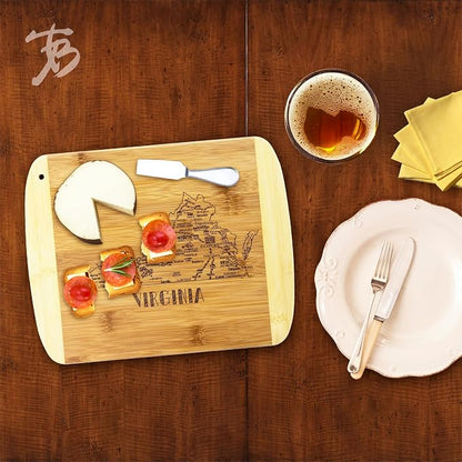 Totally Bamboo A Slice of Life Virginia State Serving and Cutting Board, 11" x 8.75"