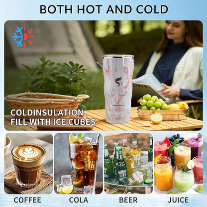 20Oz Insulated Tumbler With Straw And Lid,Stainless Steel Straws for Tumbler,Double Wall Vacuum Travel Mug,Spill Proof Tumble, Travel Cup for Iced Coffee, Jelly Pink