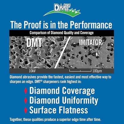 DMT D8C Dia-Sharp Bench Stone - Diamond Knife Sharpener for the Workshop, Jobsite or Kitchen - Coarse (325) - Flat Diamond Sharpening - Non-Slip Knife Sharpener- Made in the USA - 8 x 3 x 0.38 Inches
