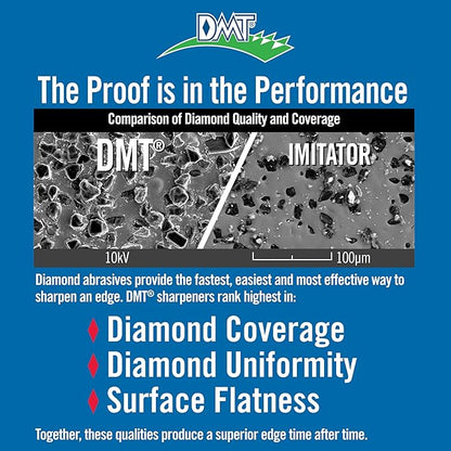 DMT D8F Dia-Sharp Bench Stone - Diamond Knife Sharpener for the Workshop, Jobsite or Kitchen - Fine - Flat Diamond Sharpening - Non-Slip Knife Sharpener- Made in the USA - 8 x 3 x 0.38 Inches