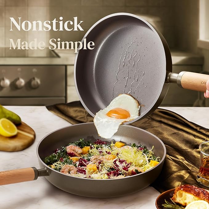 CAROTE Pots and Pans Set Non Stick, 21PCS Cookware Set with Strainer Lid, Induction Cooking Set with Kitchen Utensils, Dark Green