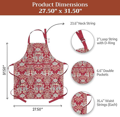 Maison d' Hermine 100% Cotton Apron for women with Pocket Kitchen Chef Apron for Men Cooking Spring Summer
