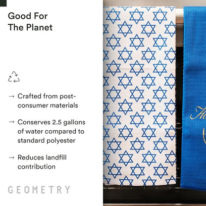 GEOMETRY Christmas Kitchen Towels - Quick Dry Microfiber Cloth Dish Towels for Kitchen Drying - Premium Quick Dry Towel (Happy Hanukkah, 1 Pack)