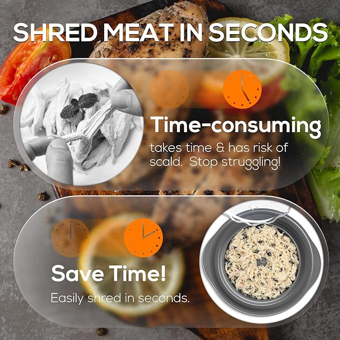 AveFare Chicken Shredder - 11Inch Large Chicken Shredder Tool Twist with Brush, Visible Meat Shredder, Ergonomic Handle, Strong Anti-Slip, BPA Free Dishwasher Safe, Suitable for Pork Beef Chicken
