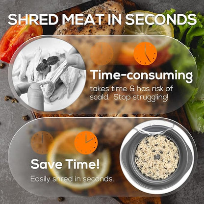 AveFare Chicken Shredder - 11Inch Large Chicken Shredder Tool Twist with Brush, Visible Meat Shredder, Ergonomic Handle, Strong Anti-Slip, BPA Free Dishwasher Safe, Suitable for Pork Beef Chicken