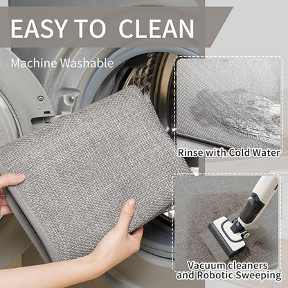 YDKGL Water and Oil Absorbent Runner Rugs for Kitchen, Kitchen Mat in Front of Sink,Non-Slip Kitchen Rugs,Durable Imitation Linen Kitchen Mats，Kitchen Rug Runner Washable， 17x59 Gray Kitchen Rugs