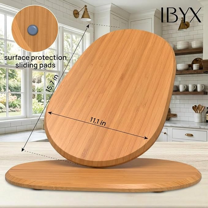 Ibyx Premium Bamboo Mixer Slider for KitchenAid 5-8 Qt Bowl Lift Stand Mixer - Food-Grade Appliance Slider Mat for Kitchen Countertop Storage Accessories (Natural)