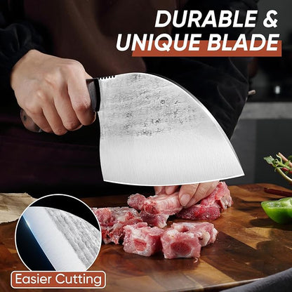 TIJERAS 14PCS Butcher Knife Set for Meat Cutting, Premium Japanese Chef Knives with Bag, High Carbon Steel BBQ Cooking Kitchen Knives Set, Gifts for Men Women