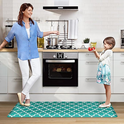 WISELIFE Anti Fatigue Floor Mat - 4/5 Inch Thick Kitchen Mat Non Slip Waterproof Heavy Duty Ergonomic Comfort Mat Durable for Home, Office, Sink, Laundry,(22" x 54", Green)