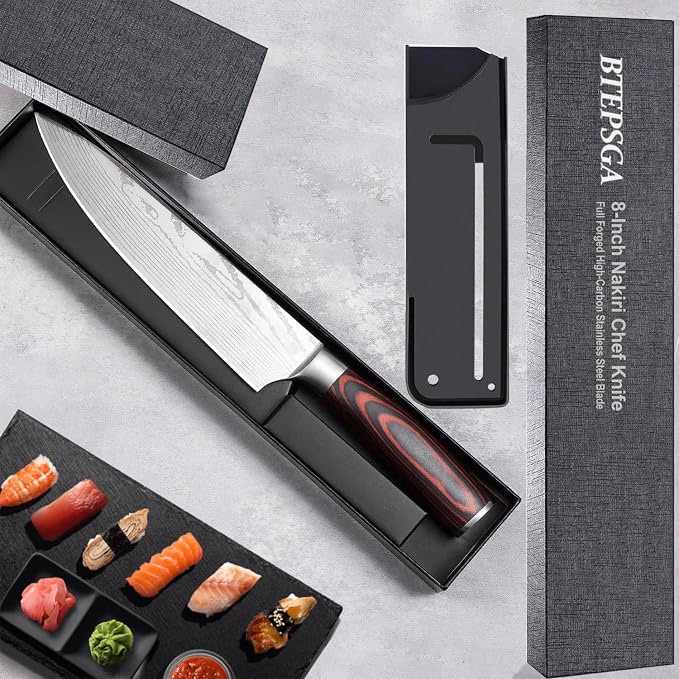 Chef Knife 8 Inch - Razor Sharp High Carbon Stainless Steel Kitchen Knife, Multipurpose Cooking Knife for Chopping Meat & Veggies, Ideal Gift
