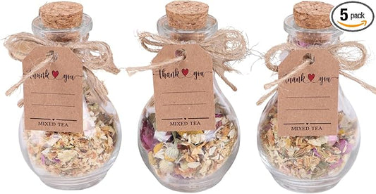 HTF Pack of 5 Personalized Wedding Gifts, Tea Party Favors for Women, Wedding Decor, Bridesmaid Gifts, Bridal Shower Gifts, Engagement Gift, Wedding Decorations for Guests (Jar, Mixed)
