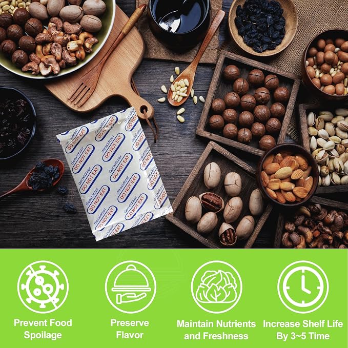 25-Pack High Capacity 2500cc Oxygen Absorbers for Food Storage – Individually Vacuum Sealed in 1-Pack, Food Grade with Oxygen Indicator – Ideal for 5-Gallon Mylar Bags, Buckets & Mason Jars