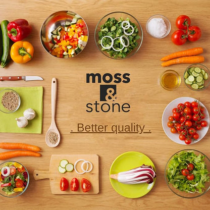 Moss & Stone Kitchen Cutlery White Ceramic Knife Set, Ceramic Knife Set and Fruit Peeler, Rust Proof & Stain Resistant, Kitchen Cooking Knife Set 5 pieces Blue Knives