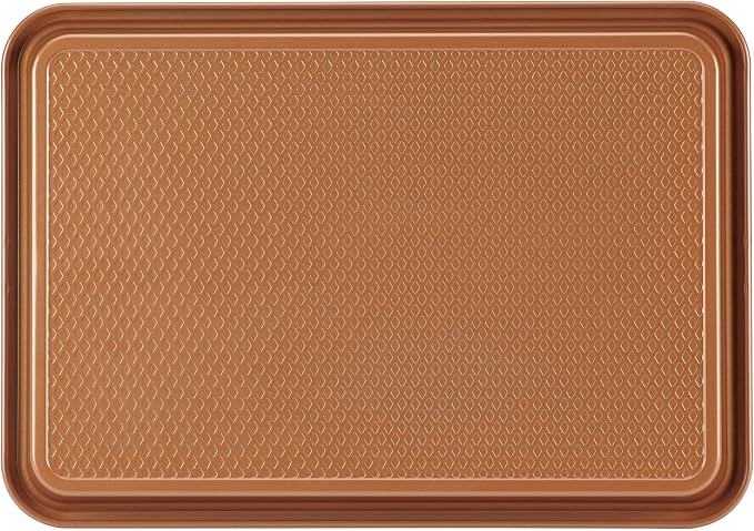 Ayesha Curry Kitchenware Bakeware Nonstick Baking Cookie, Loaf, Cake Pan Set, 7-Piece, Copper