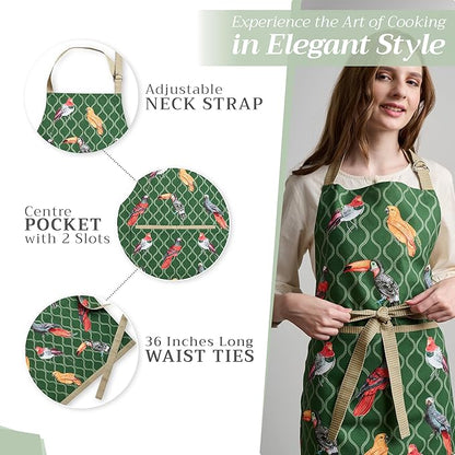 Maison d' Hermine 100% Cotton Apron for women with Pocket Kitchen Chef Apron for Men Cooking Spring Summer
