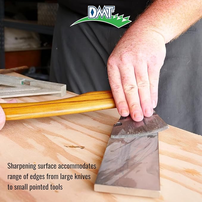 DMT D8E Dia-Sharp Bench Stone - Diamond Knife Sharpener for the Workshop, Jobsite or Kitchen - Extra Fine- Flat Diamond Sharpening - Non-Slip Knife Sharpener- Made in the USA - 8 x 3 x 0.38 Inches