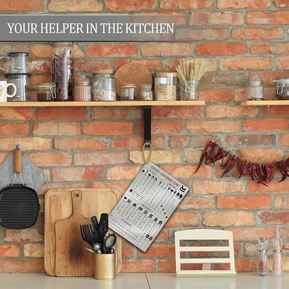 Kitchen Conversion Chart Magnet for Refrigerator, Stainless Steel Baking Ingredients Measurements for Baker, Vintage Kitchen Accessories Gadgets