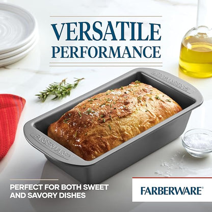 Farberware Bakeware Nonstick Loaf Pan, 9-Inch x 5-Inch, Loaf Bread Pans, Gray