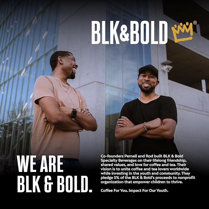 BLK & Bold Whole Bean Coffee, Rise & GRND Medium Roast, Coffee Beans, Toffee Lemon Nutty Notes, Fresh Roasted Coffee for Drip, French Press, Cold Brew & Espresso, 12 oz Bags (2 Pack)