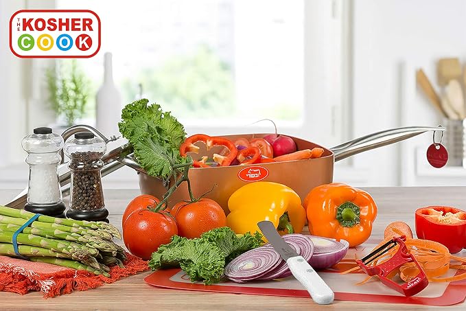 The Kosher Cook White Kitchen Knife – 6” Steak and Vegetable Knife - Razor Sharp Pointed Tip, Straight Edge - Color Coded Kitchen Tools
