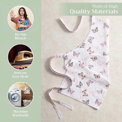 Maison d' Hermine 100% Cotton Apron for women with Pocket Kitchen Chef Apron for Men Cooking Spring Summer