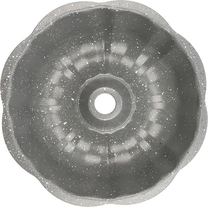 David Burke 9" Fluted Bake Pan – Carbon Steel Bundt Cake Pan – Gray Speckle