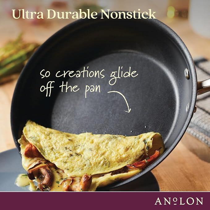 Anolon Advanced Home Hard Anodized Nonstick Cookware Set, Pots and Pans Set, 9-Piece, Moonstone